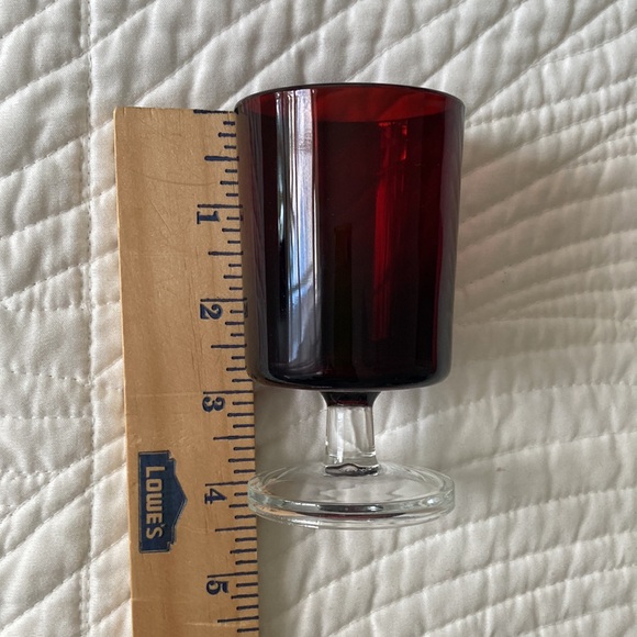 Vintage Arcoroc Luminarc France Ruby Red Stemware Cordial Glasses Set of 4 - Picture 6 of 7